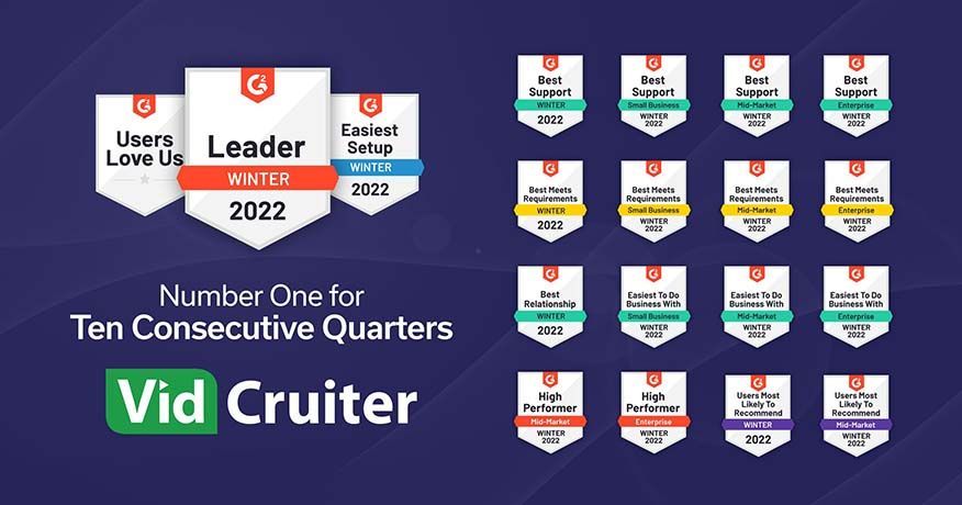VidCruiter is number one for ten consecutive quarters!