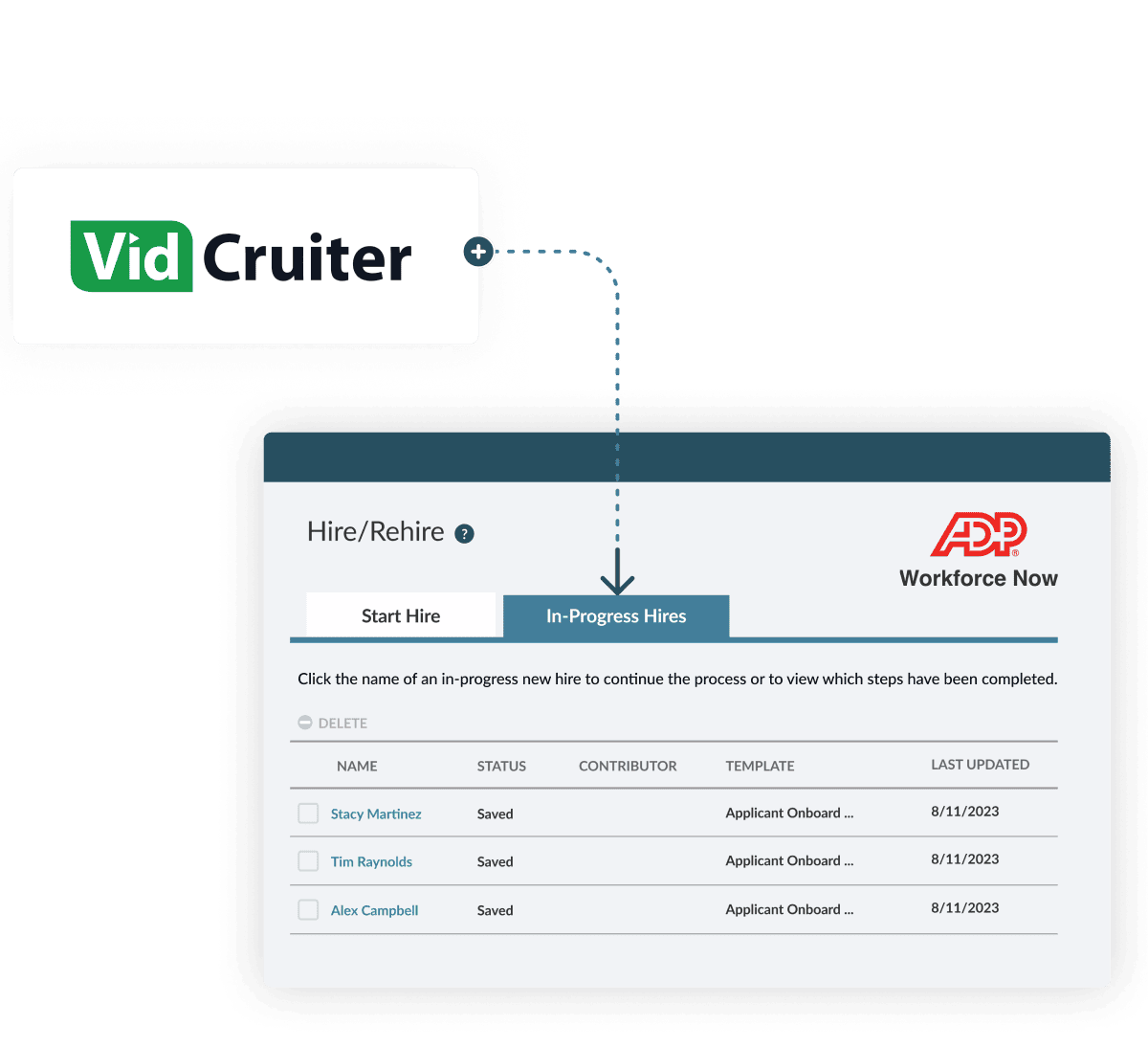 VidCruiter New Hire Connector for ADP Workforce Now