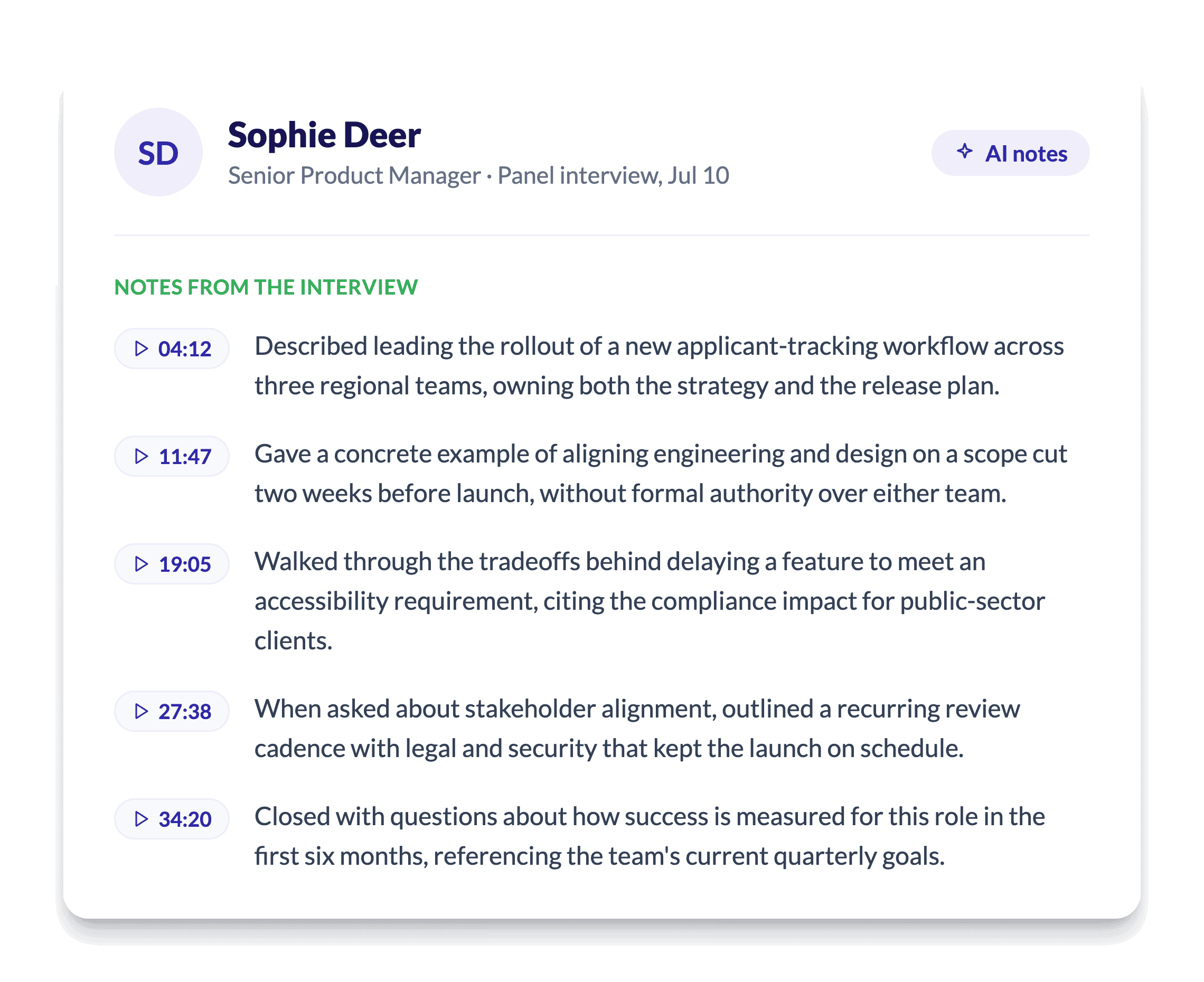 AI Interview Notes and Summaries