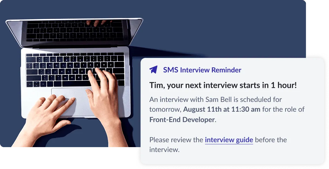 SMS interview reminder notification example