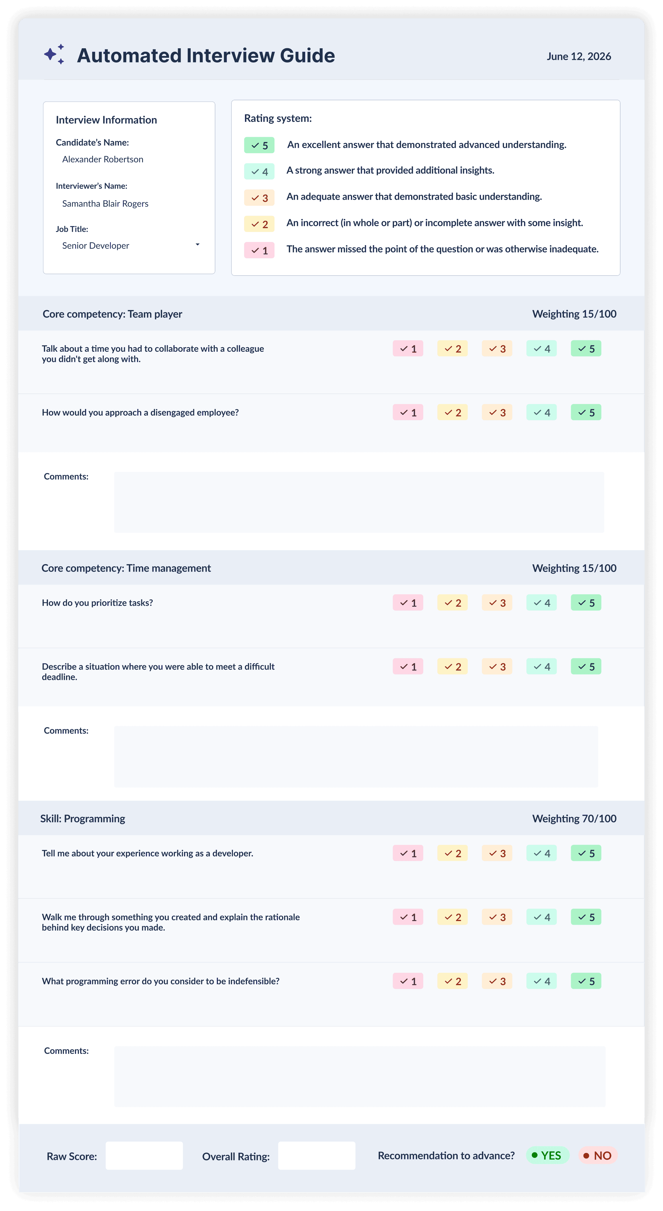 Automated Interview Guide