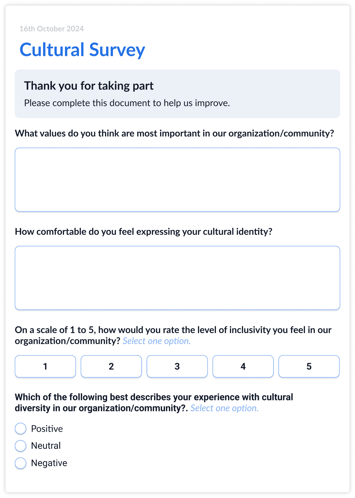 Cultural survey