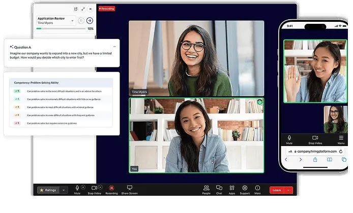 Live video interview session with multiple participants