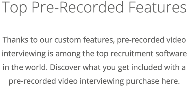 Top Pre-Recorded Features