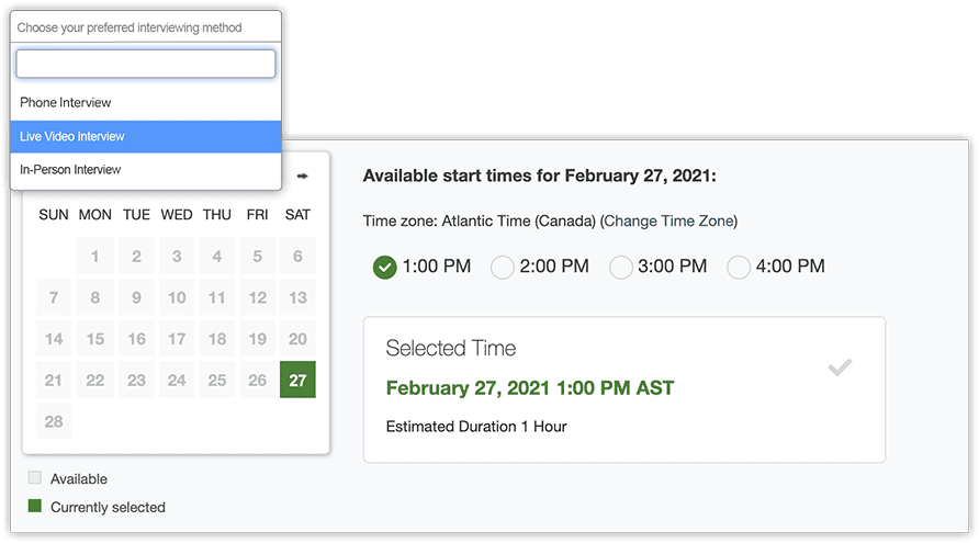 Schedule selecting